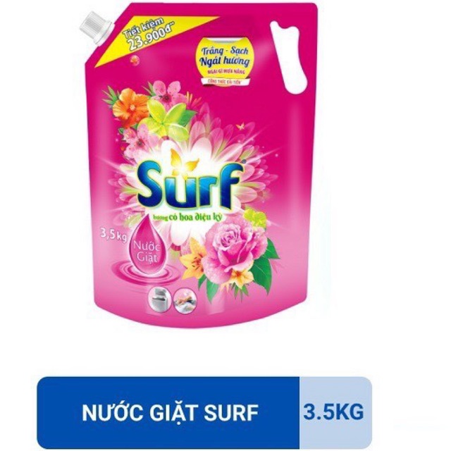 Túi Nước Giặt Surf Hương hoa cỏ diệu kỳ 3,5kg