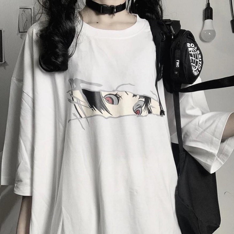 Áo thun tay lỡ form rộng đôi mắt 5D TH6