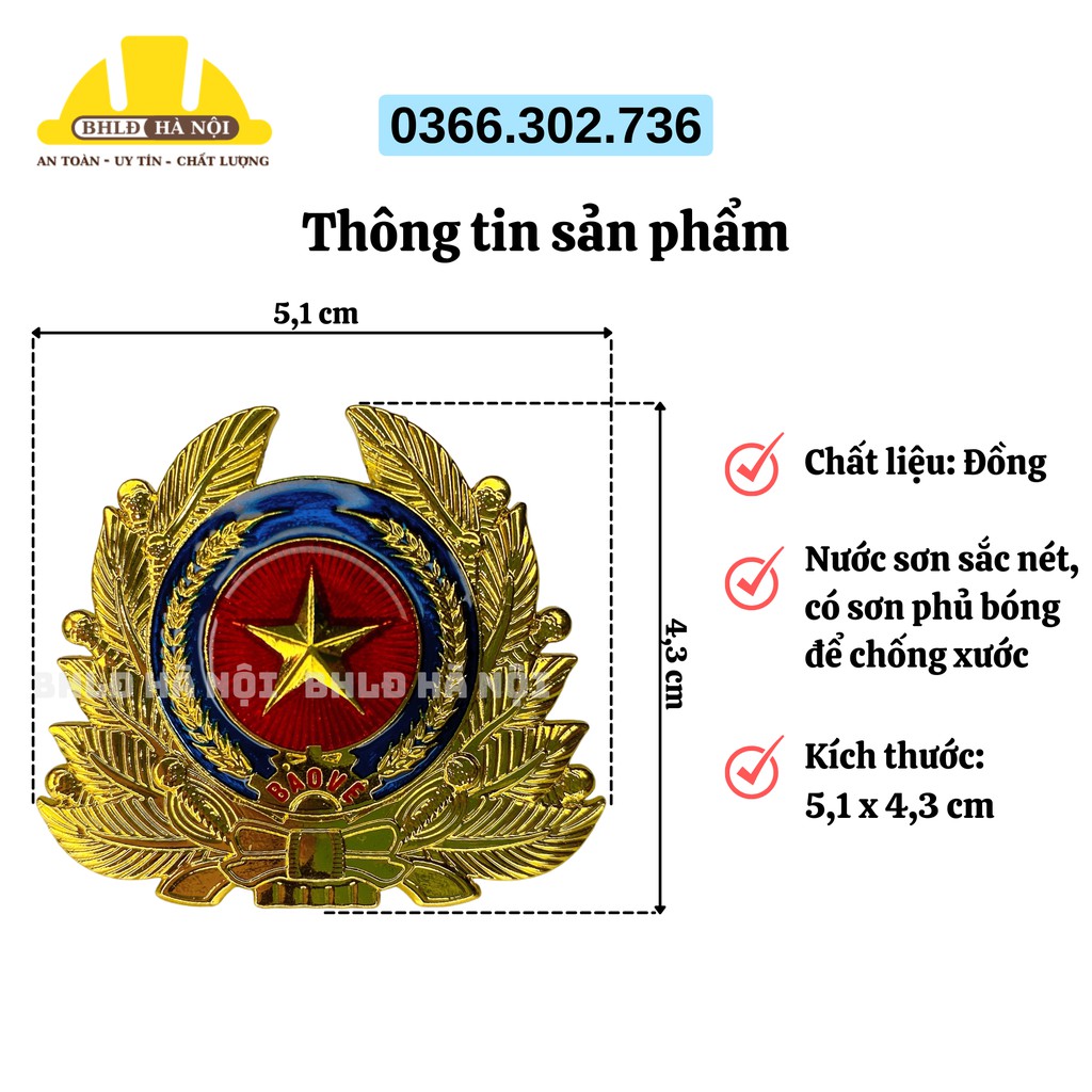 Mũ/nón bảo vệ 3 cạnh + sao đồng