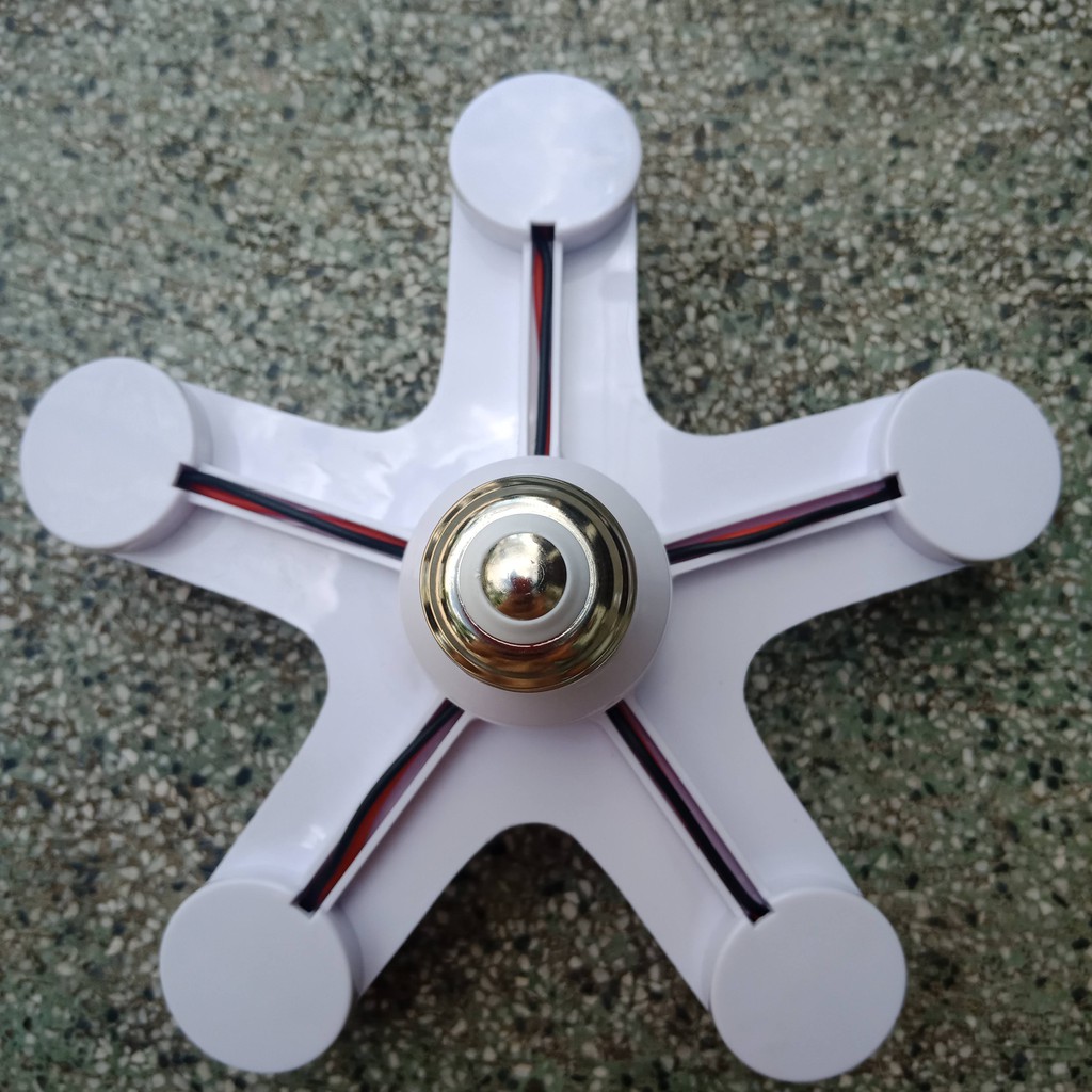 Đui đèn chia 5 đui xoáy tròn E27, 1 chia 5