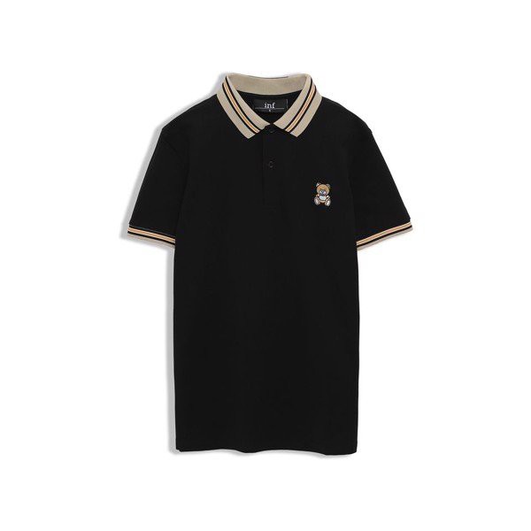 Áo Thun Polo Nam Có Cổ INF Thêu Gấu ĐX, Chất Vải Cotton Co Giãn Dày Dặn, PL002472, SOMEHOW