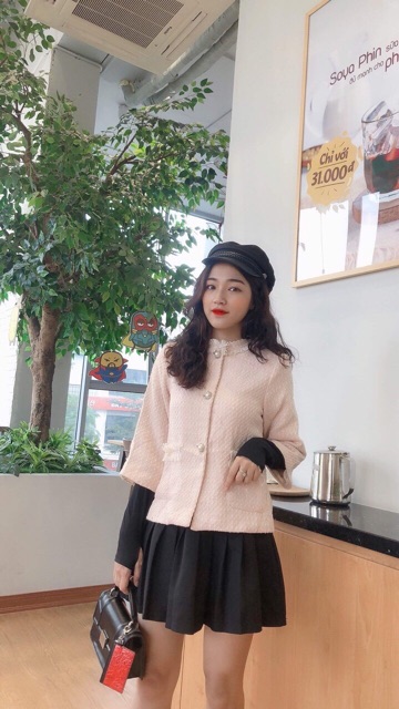 Áo Dạ ngắn khoác ngoài sang chảnh
