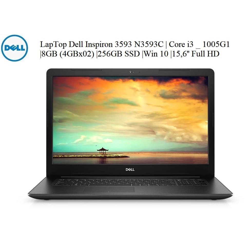 LapTop Dell Inspiron 3593 N3593C | Core i3 _ 1005G1 |8GB (4GBx02) |256GB SSD |Win 10 |15,6'' Full HD