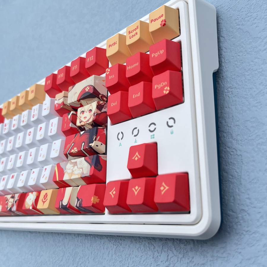 128 phím Genshin Impact Klee Keycap Cherry Profile Anime PBT Dye Sub Bàn phím cơ học Keycap