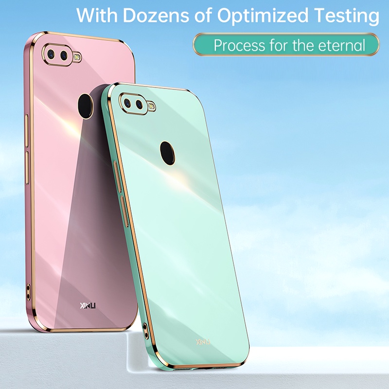 Ốp Điện Thoại Koosuk Slim Dành Cho Oppo A7 A5S A12 A11K F9 Pro A7X Ax7 Ax5S Mềm Mạ Mịn Khung Vuông