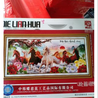 Tranh thêu 5d Mã đáo thành công kt 200*95cm(hình thật)