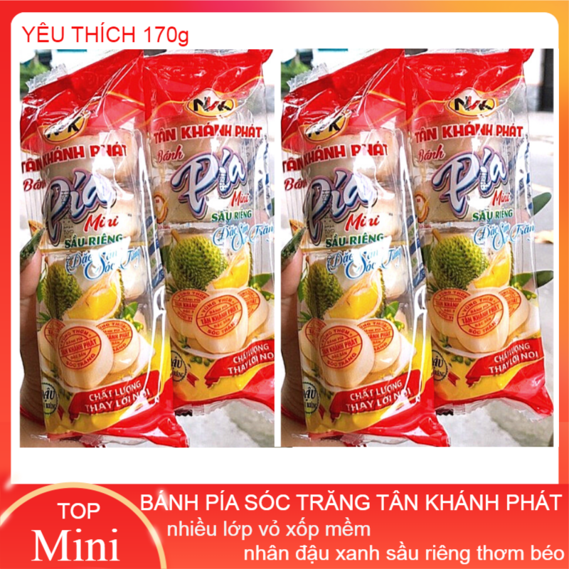 Combo 2 Bịch BÁNH PÍA SÓC TRĂNG TÂN KHÁNH PHÁT HỘP 5 CÁI NHÂN ĐẬU SẦU RIÊNG 120g | BigBuy360 - bigbuy360.vn