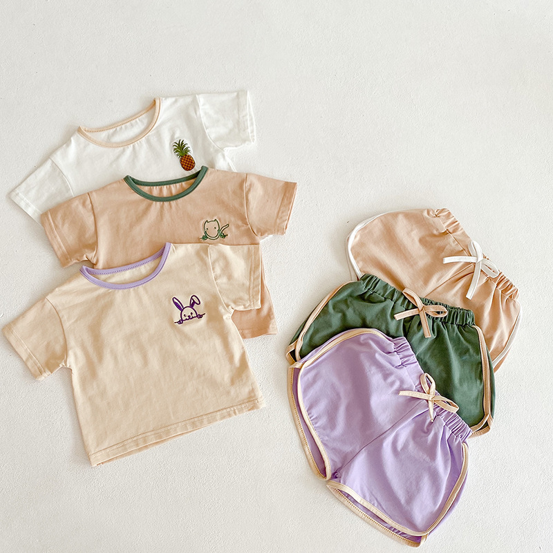 Set Áo Thun Tay Ngắn & Quần Short Cho Bé Trai & Gái