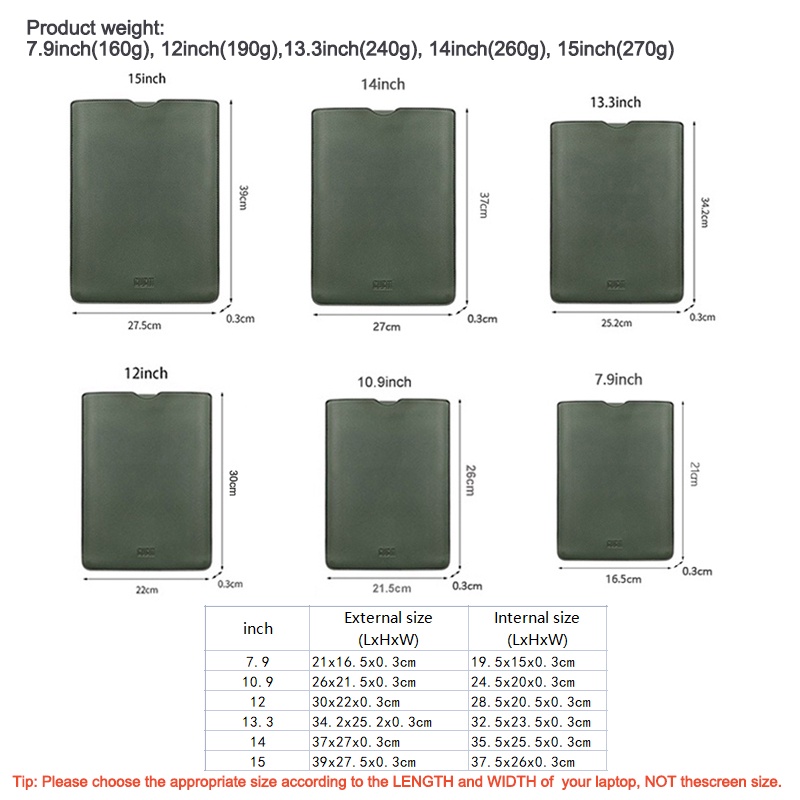Túi Da PU BUBM Chống Sốc Chống Thấm Nước Đựng Máy Tính Bảng iPad air 10.9 12 13 15inch