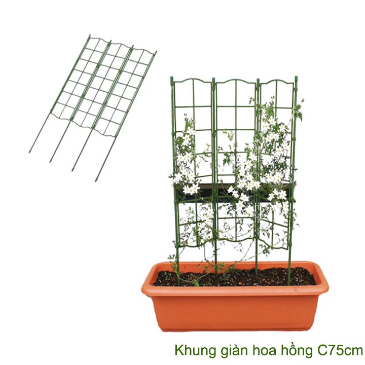 [MIỄN PHÍ VẬN CHUYỂN 25K]  Khung giàn hoa hồng thép bọc nhựa Daim - Japan  R45xC75cm