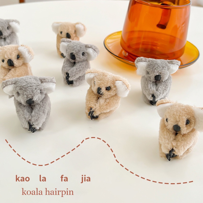 Kẹp Tóc Hình Gấu koala Bằng Lông Nhung Dễ Thương Xinh Xắn