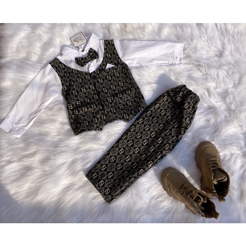 Set công tử diện tết chất liệu dạ umi