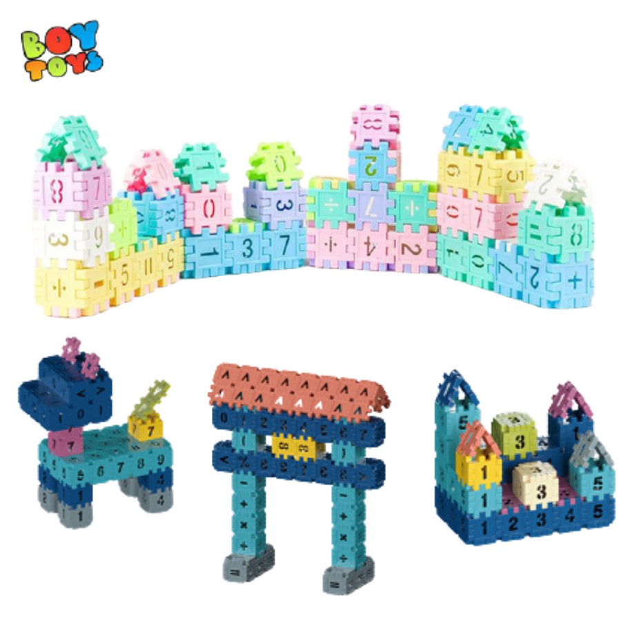 Bộ đồ chơi 50 khối nhựa xây dựng Building block mẫu mới 4x4cm thú vị để bé chơi vui vẻ