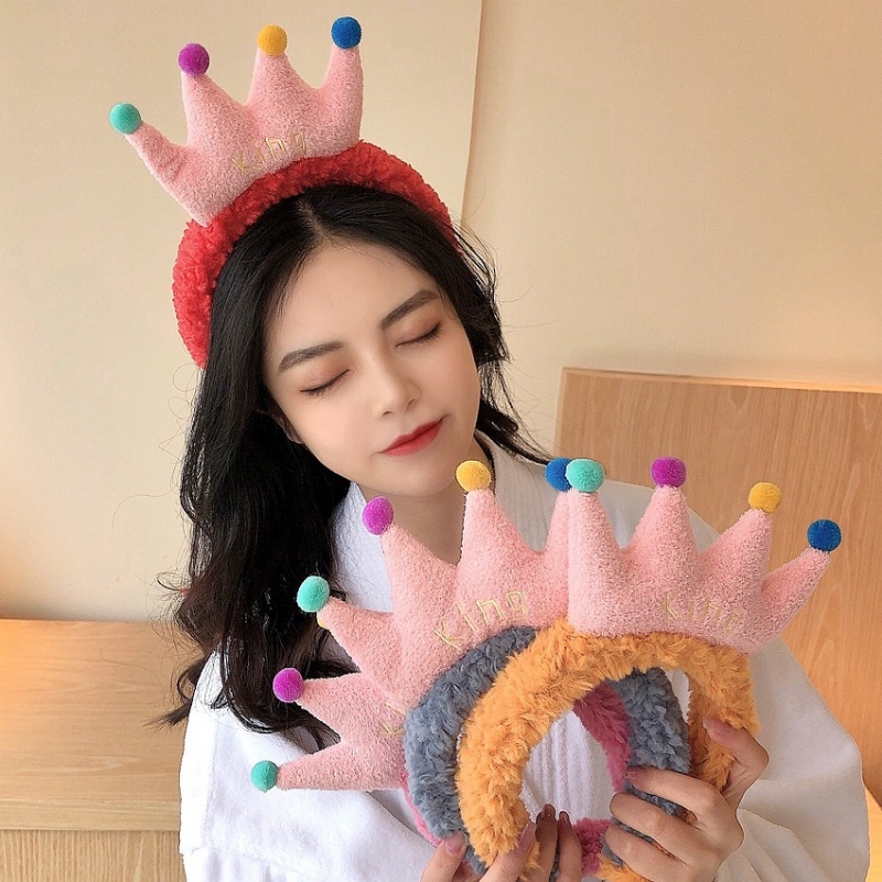 Băng Đô Cài Tóc Vải Nhung Hình Tai Gấu Dễ Thương