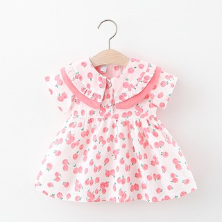 (13-14kg) Váy tiểu thư váy quả cherry cho bé gái mùa hè D591