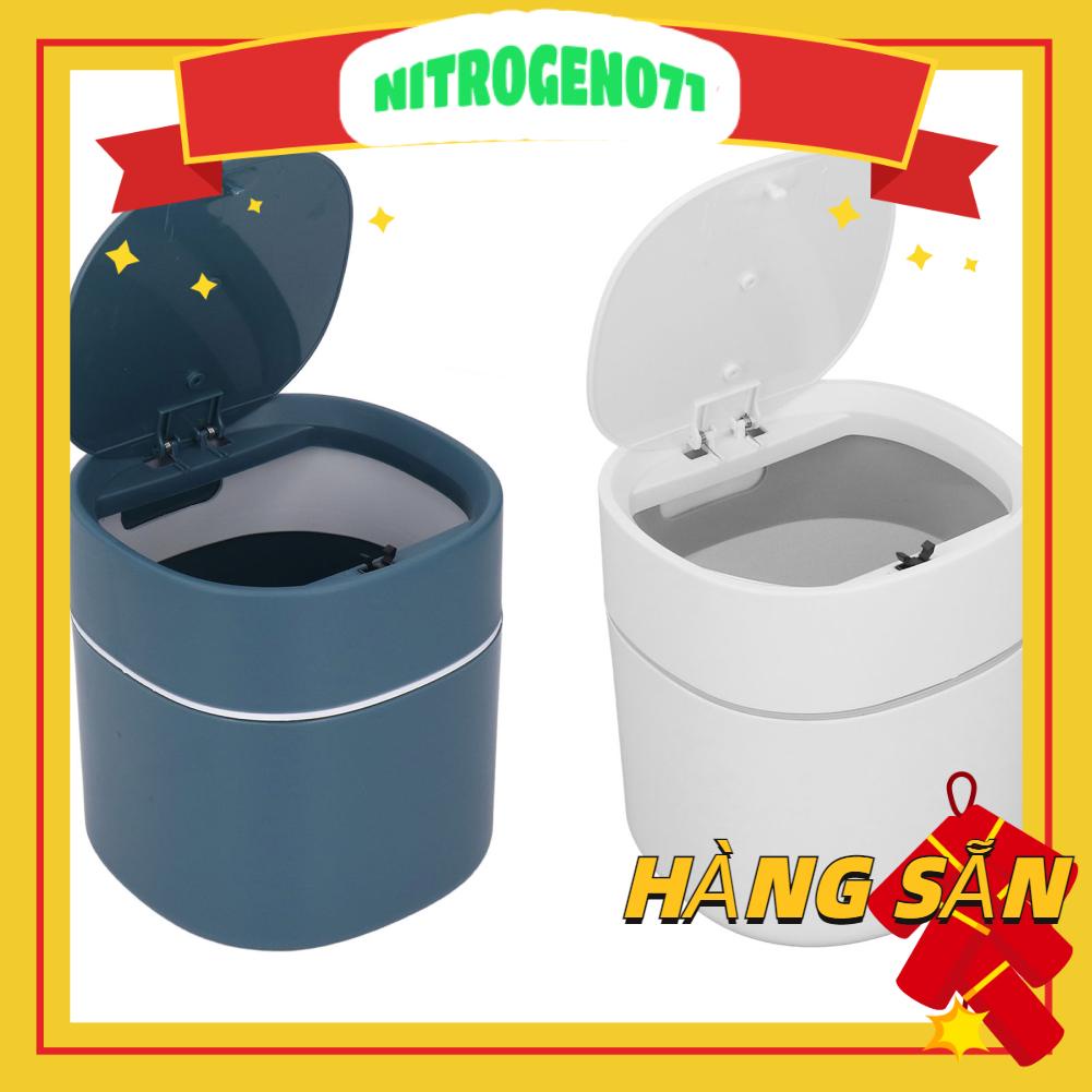 Nitrogen071 Thùng rác để bàn mini Có thể lưu trữ mảnh vụn làm sạch có nắp đậy cho cà phê Bàn trang điểm