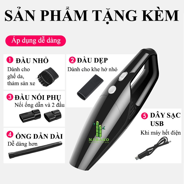 [HÚT CỰC MẠNH] Máy Hút Bụi Cầm Tay Mini Không Dây và Có Dây Cho Ô Tô và Gia Đình M01 - Automatik | BigBuy360 - bigbuy360.vn