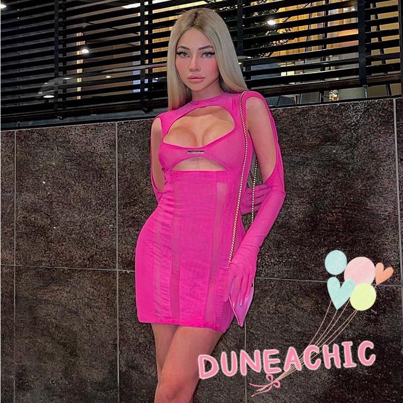 Đầm Body Tay Dài Thiết Kế Xuyên Thấu Quyến Rũ