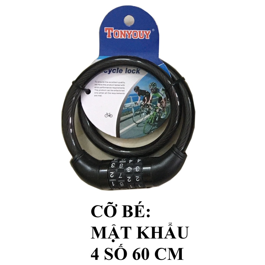 Khóa dây mật khẩu 4 số hoặc 5 số chống trộm xe máy, xe đạp, khóa cửa