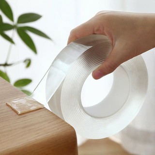 Cuộn Băng keo dính trong suốt 2 mặt siêu dính chống thấm nước dài 5m, 3m