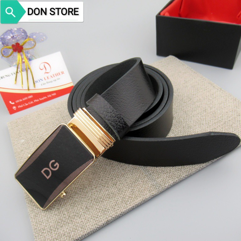 Dây Lưng Nam Da Bò Thật Mặt Khóa Thép Không Rỉ Cao Cấp Bảo Hành 12 Tháng