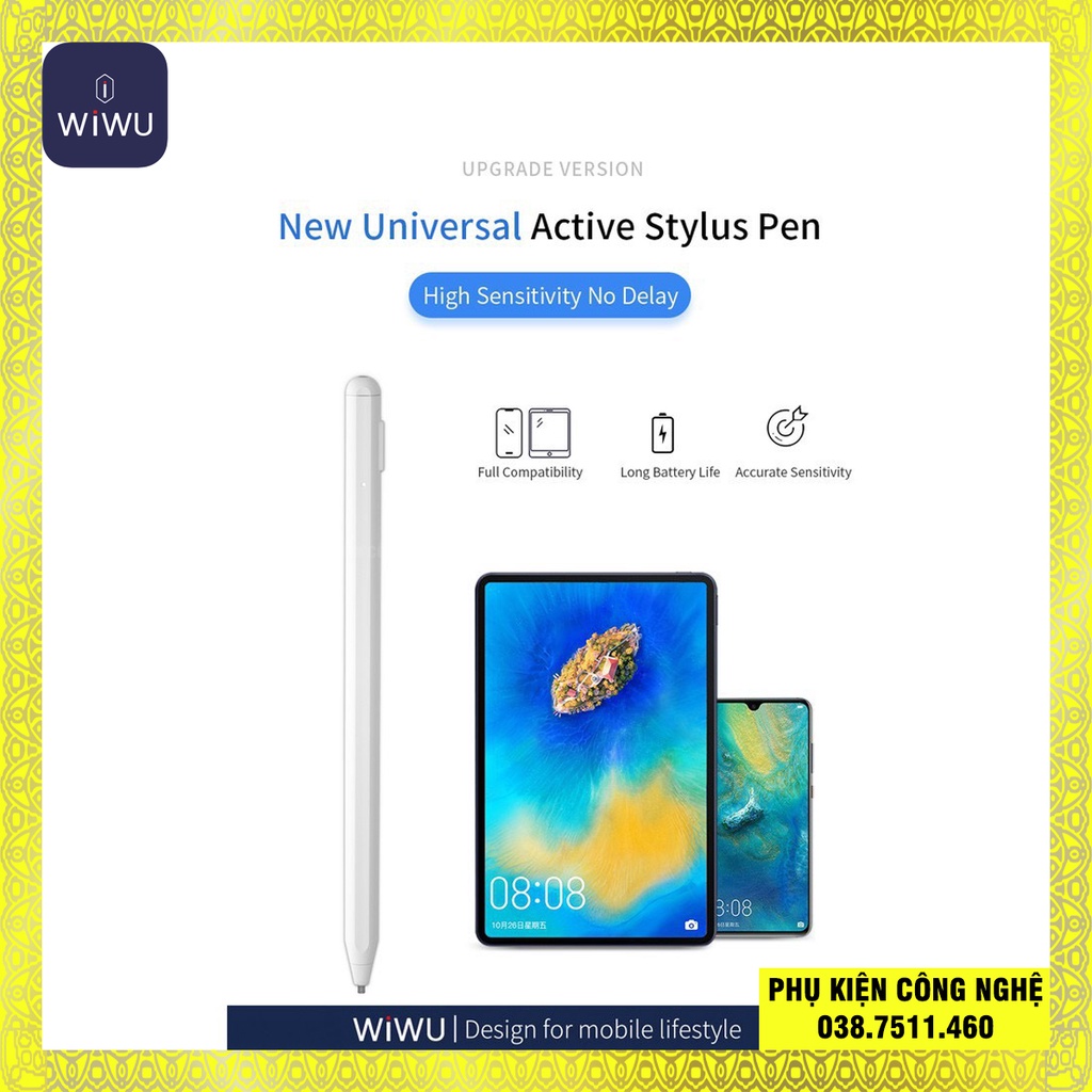 Bút cảm ứng stylus đầu nhỏ cho iPad Wiwu Pencil Max