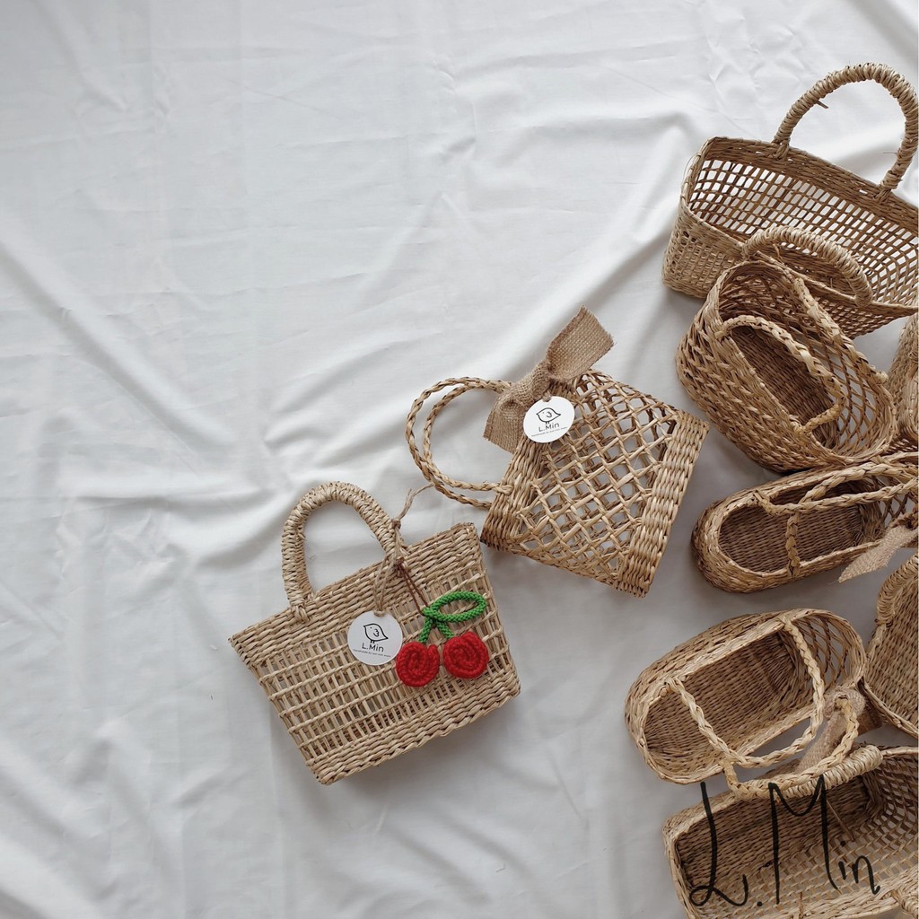 GIỎ MÂY MINI ĐAN TÊN CHO BÉ BY L.MIN