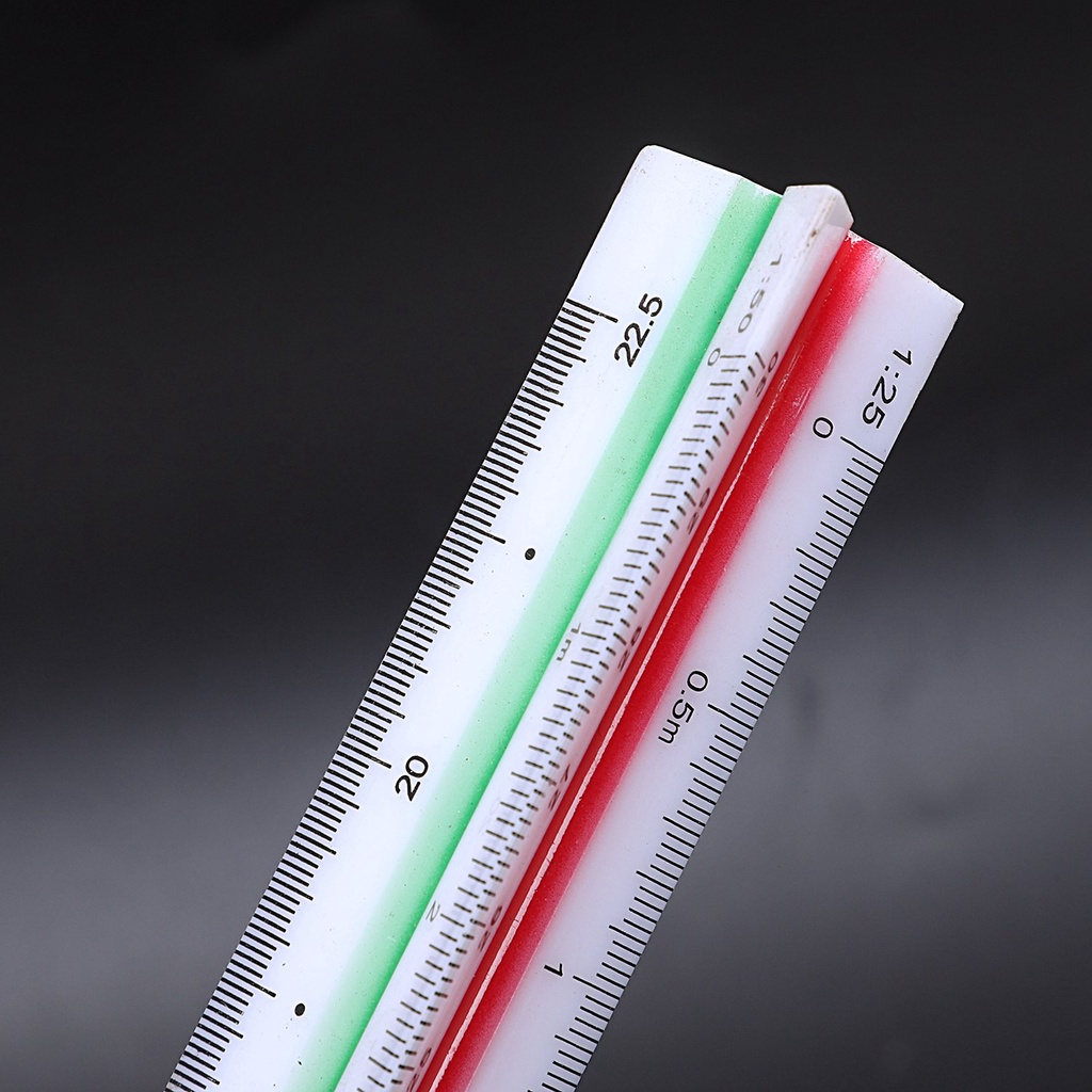 Thước đo tam giác nhựa chuyên nghiệp tỉ lệ 1:20/ 1:25/ 1:50/ 1:75/ 1:100/ 1:125 tiện lợi