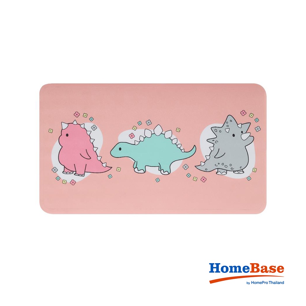 HomeBase MOYA Thảm trang trí nhà tắm PVC BM-DINOSAUR W69xD0.5xH39 Cm màu hồng