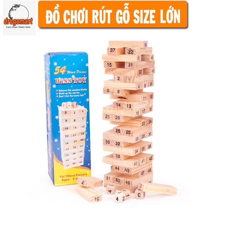 ( FREESHIP 99K ) Bộ Đồ Chơi Rút Gỗ 48 Miếng Cỡ Lớn