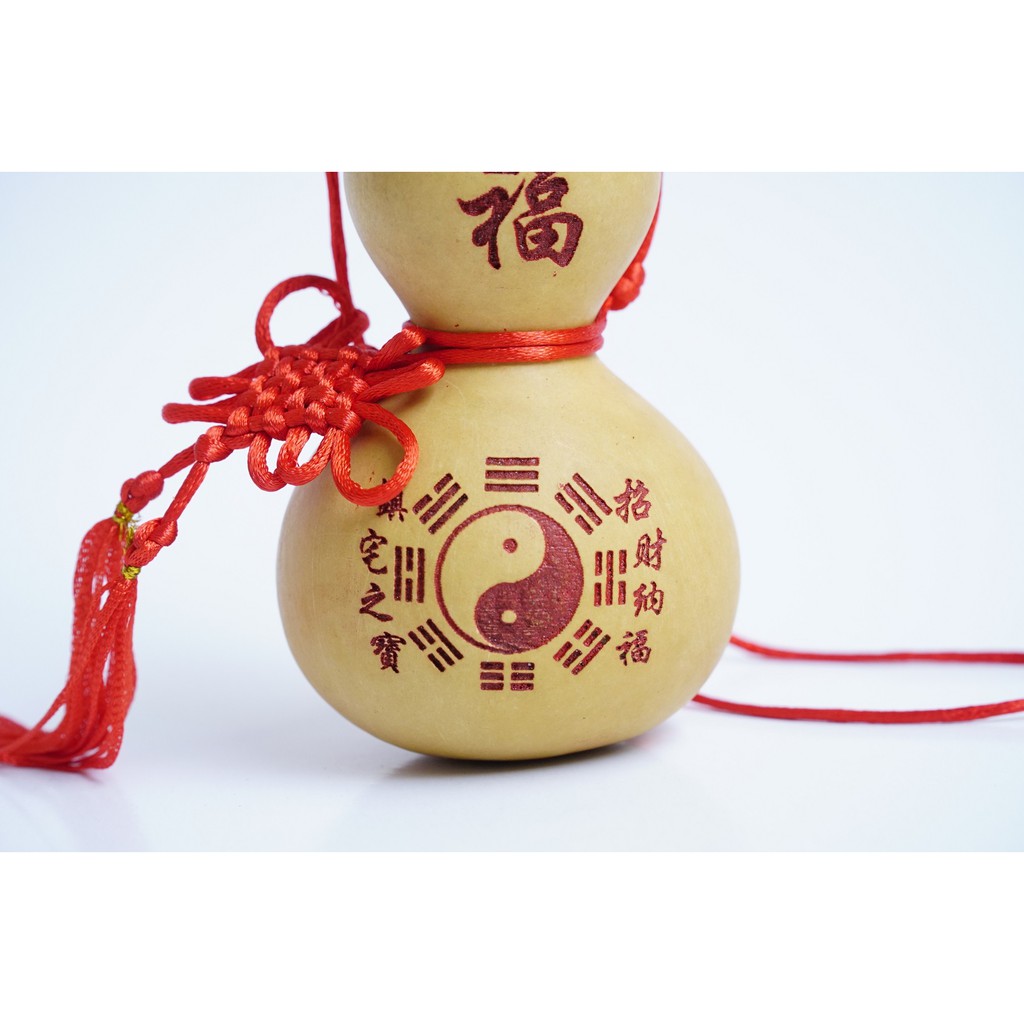 Bầu hồ lô phong thủy bát quái khắc Laze dây đỏ có nắp trấn trạch | BigBuy360 - bigbuy360.vn