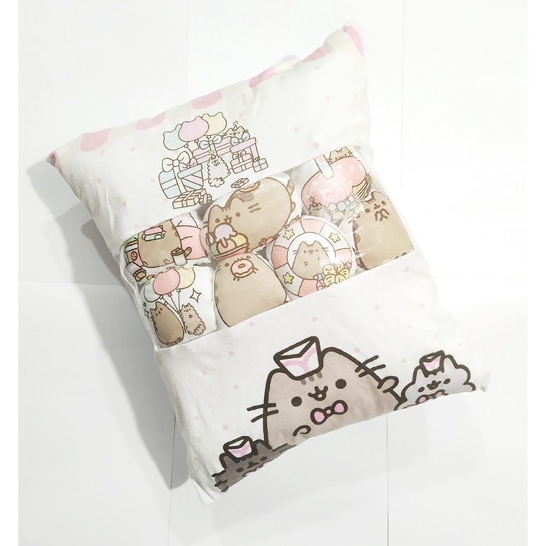 Gối gấu bông pusheen GMC11 gối mochi bông size to 35 cm kèm gấu nhỏ bên trong gấu dễ thương