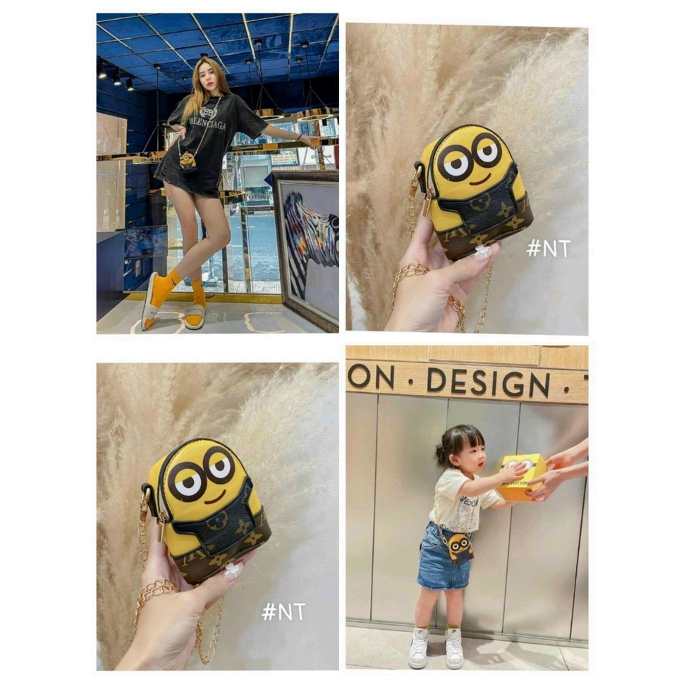 Túi đeo chéo mini, ví mini đựng tiền hình Minion cute ngộ nghĩnh dễ thương SPB45