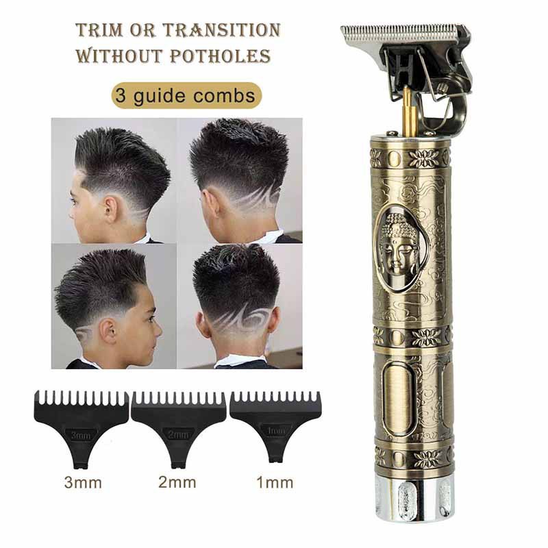 Tông Đơ Cắt Tóc Đêu khắc Không Dây Sạc USB Chuyên Dụng Cho Nam - Tông đơ chấn viền sắc nét, bền đẹp