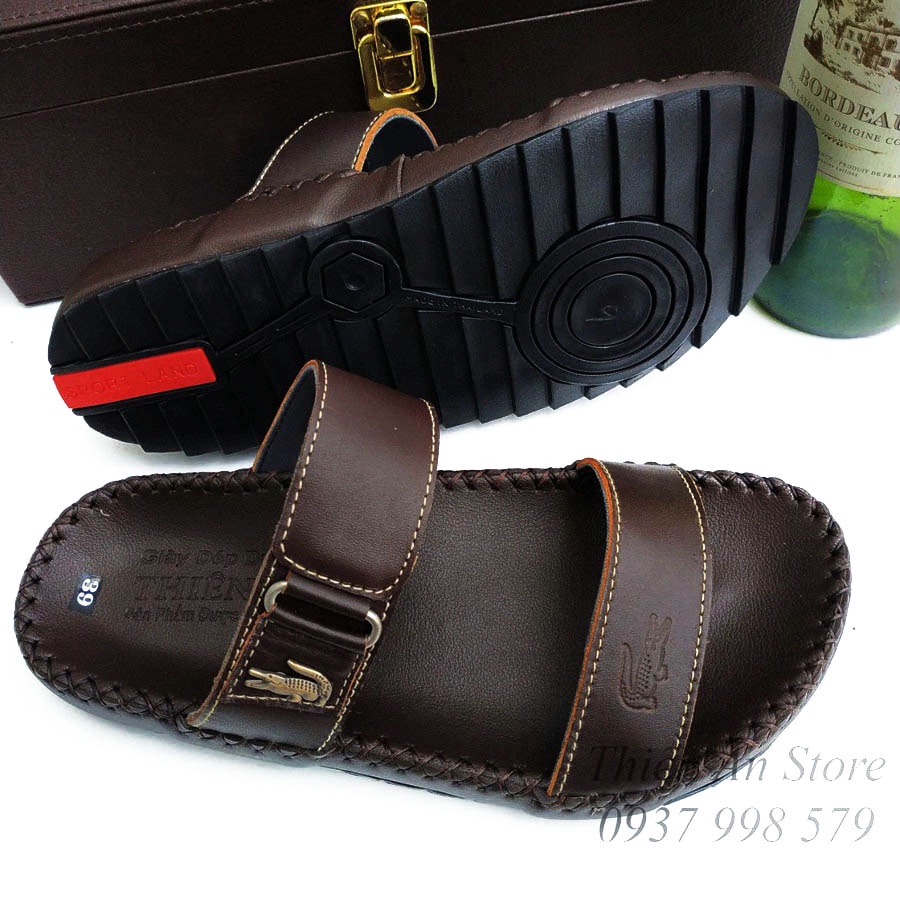 Dép da nam 2 quai da bò thời trang D85