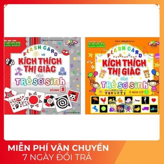 Combo Bộ Thẻ cho Trẻ sơ sinh Kích Thích Thị Giác Glann Doman - Bộ Đỏ Đen và Bộ Ô Bàn Cờ Flashcard cho bé 21x21cm TH23