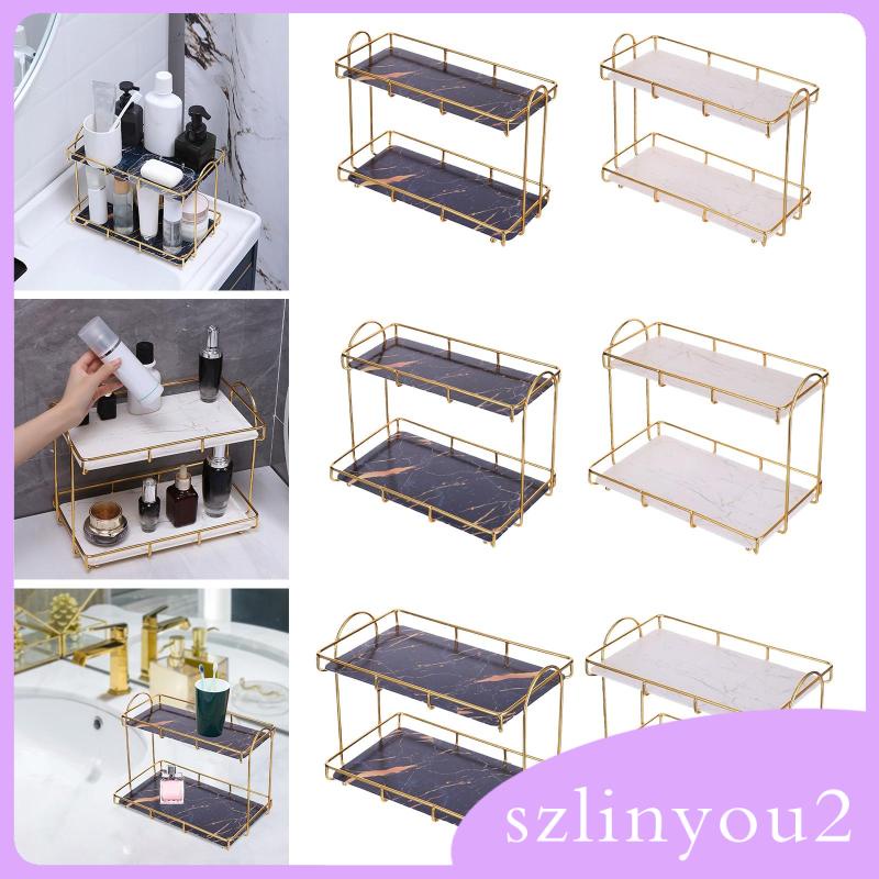 Kệ Đứng 2 Tầng Trưng Bày Nước Hoa Cho Quầy Trang Điểm