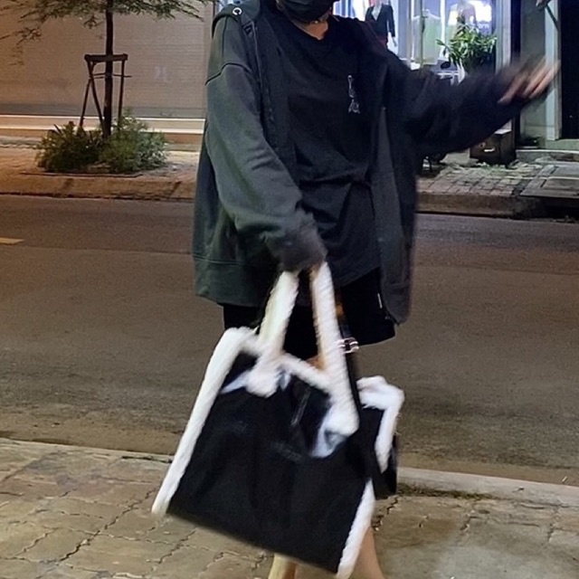 Túi Tote Nữ Mùa Hè Quai Vải Xù Form Rộng