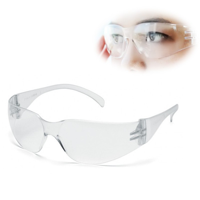 Mắt Kính đi đường Trắng Trong chống tia UV chống bụi - Mắt kính vuông đen bảo hộ chống bụi