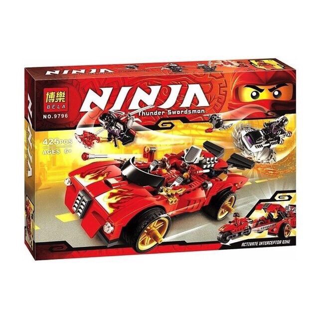 Lắp ráp xếp hình Ninjago Bela 9796 Bela 10803 : Xe hơi chiến đấu của Kai 425 mảnh