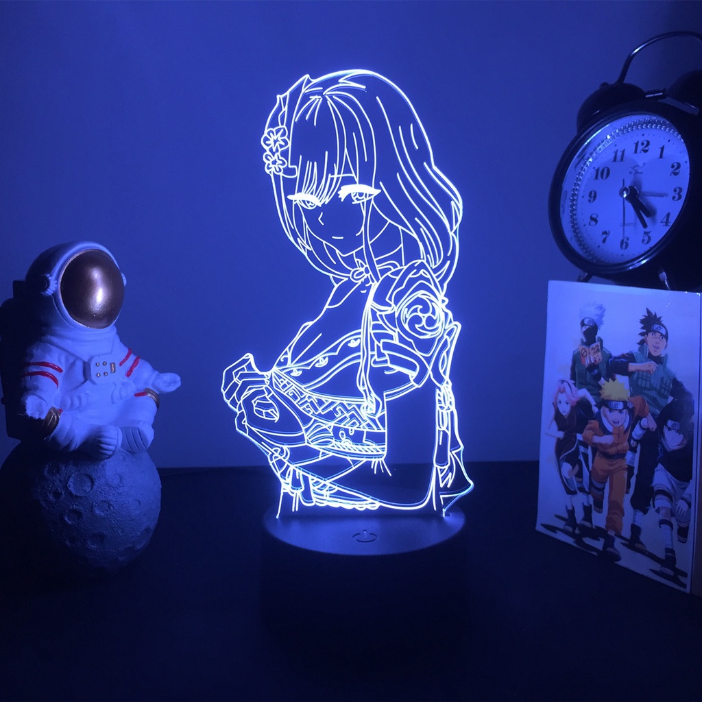 Mô Hình Nhân Vật Raiden Shogun Baal Thoma Aloy Yoimiya 3D Bằng Acrylic Có Giá Đỡ Để Bàn Trang Trí