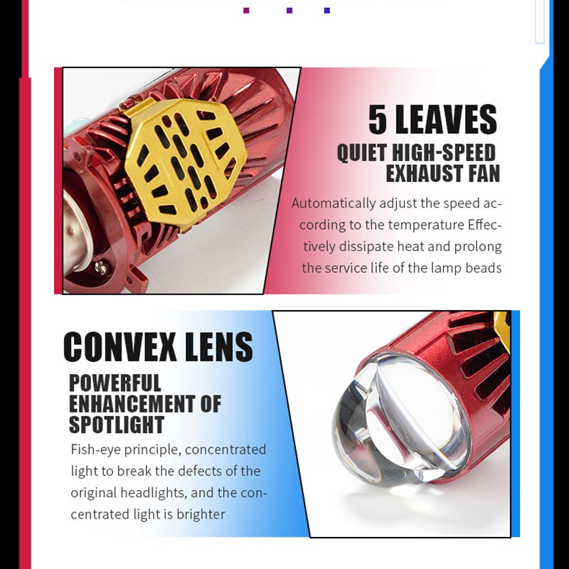 Đèn Pha LED Canbus H4 35W Phích Cắm Và Thấu Kính Bi-LED Mini Dành Cho Ô Tô / Xe Máy