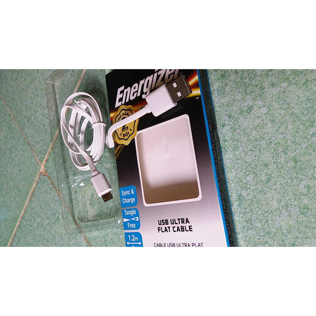 [Xước hộp, -30%] Cáp Energizer Hightech Micro USB Flat 1.2 m C21UBMCG