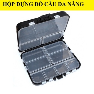 Hộp đựng đồ câu đài LEO loại nhỏ MÀU ĐEN kích thước 11.5x 9x 3.5cm, hộp đựng phụ kiện câu cá phao chì lưỡi thẻo đa năng