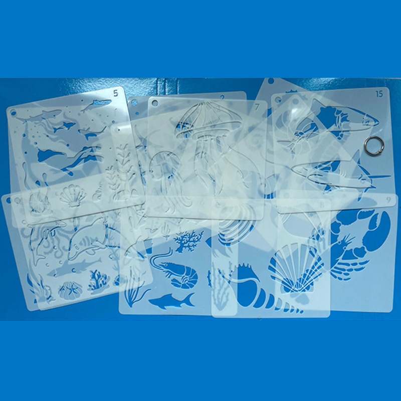 Wer Set 16 Khuôn Dập Nổi Họa Tiết Cuộc Sống Biển DIY Trang Trí Tường Sổ Lưu Niệm Album Ảnh Tạp Chí C