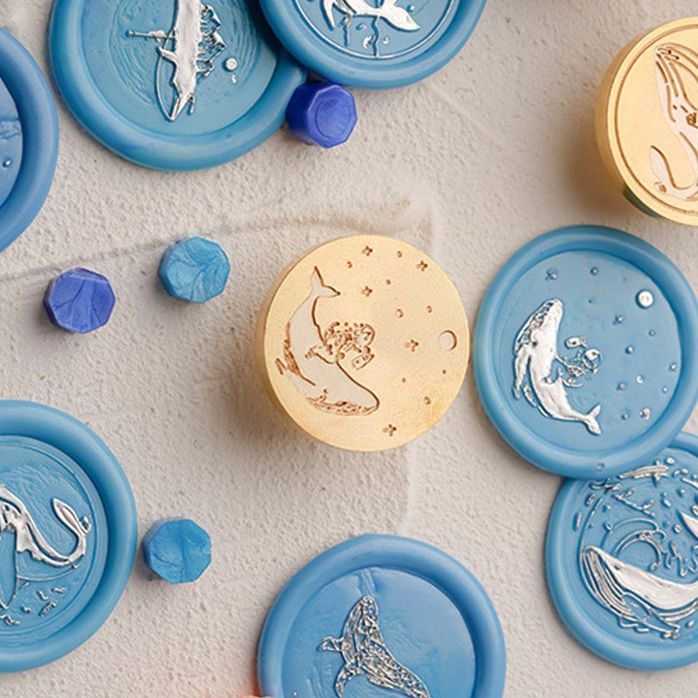 Con Dấu Thủ Công Đầu Tròn Hình Cá Voi Dùng Làm Quà Tặng|Con Dấu Bằng Đồng Thau Dùng Trang Trí Phong Bì