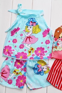 Set 3 bộ yếm nơ chỉ 120k