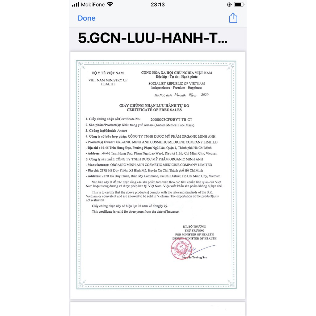 Khẩu Trang Y Tế 4 Lớp giấy Kháng Khuẩn Ancare hàng chuẩn xuất khẩu