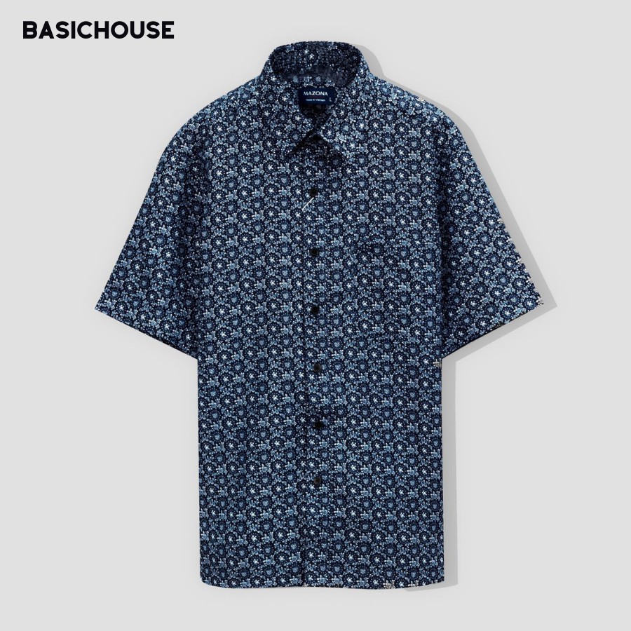 [CHÍNH HÃNG] Áo sơ mi ngắn tay 👘 áo sơ mi cao cấp nam hoạ tiết đơn giản cao cấp phong cách hè | BASICHOUSE