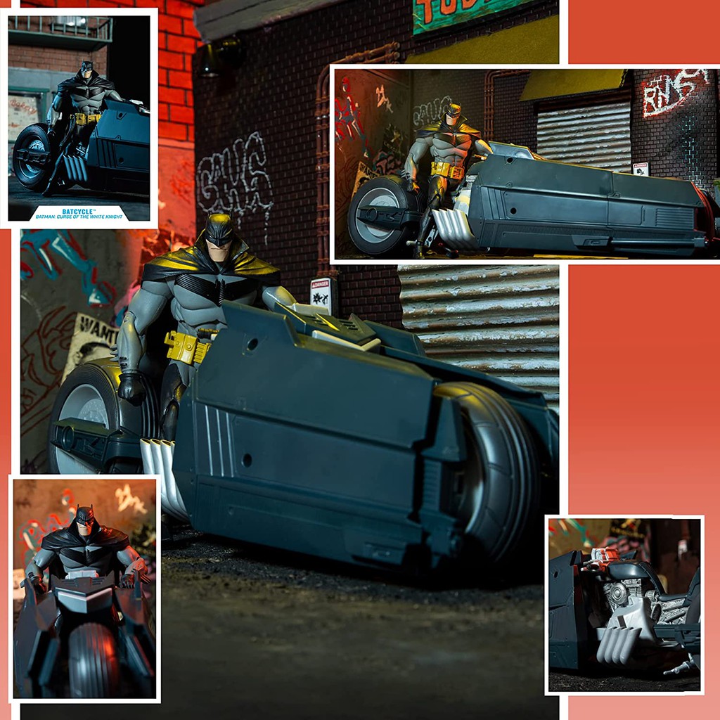 Mô hình McFarlane 🦇 DC Multiverse 7-inch 🦇  Batcycle - Batman White Knight